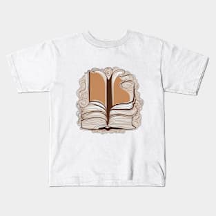 Enchanting Swirls Open Book Design No. 464 Kids T-Shirt